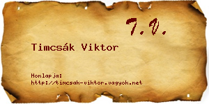 Timcsák Viktor névjegykártya